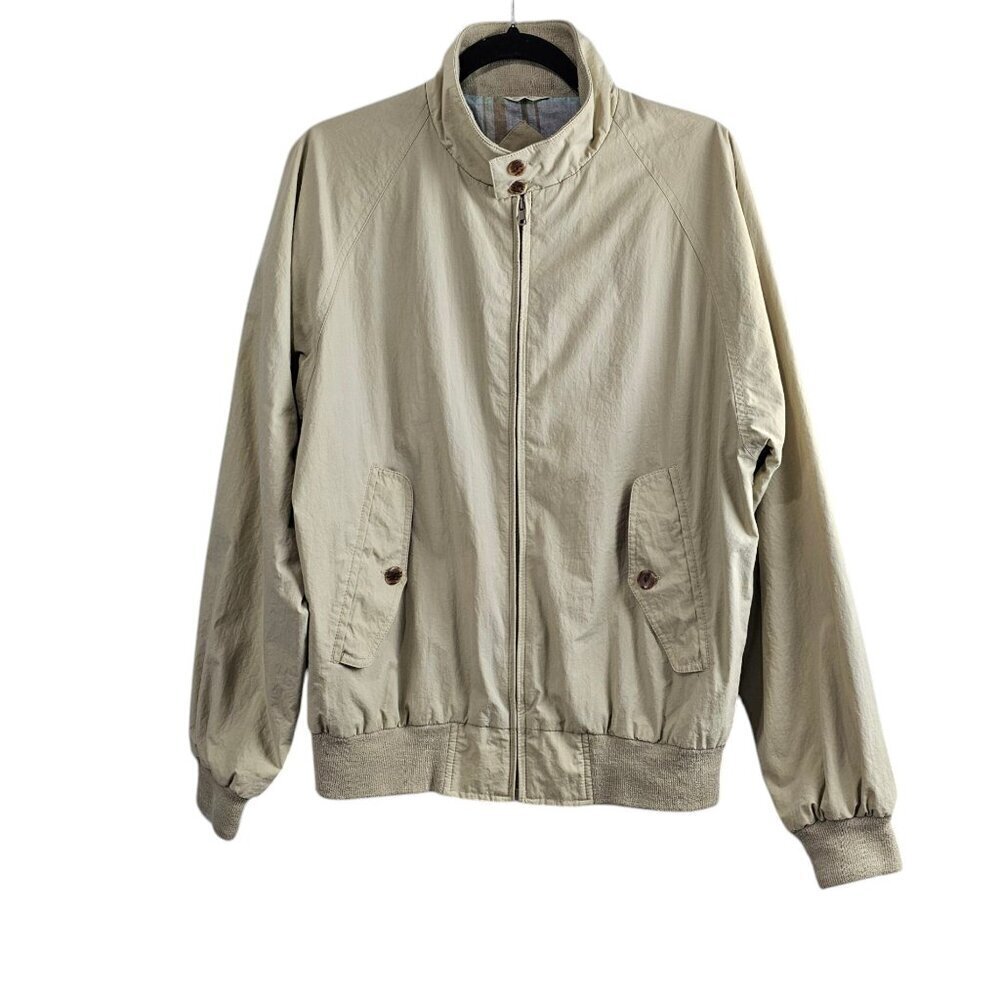 American Eagle Vintage Bomber Men's Lined Lightweight Cotton Blend Tan Jacket